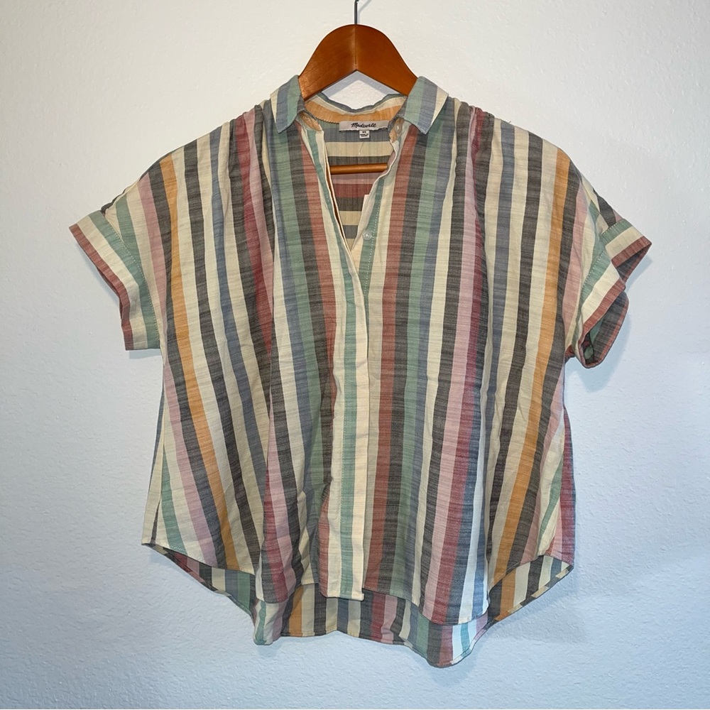 MADEWELL WOMEN Size XS HILLTOP SHIRT IN STRIPE - Picture 3 of 5